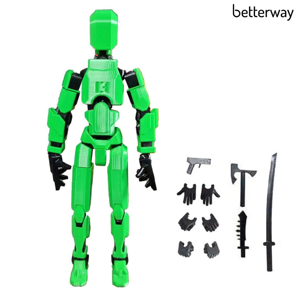 Betterway 3D Printed Robot Action Figure with Accessories Multijointed Robot Model Movable