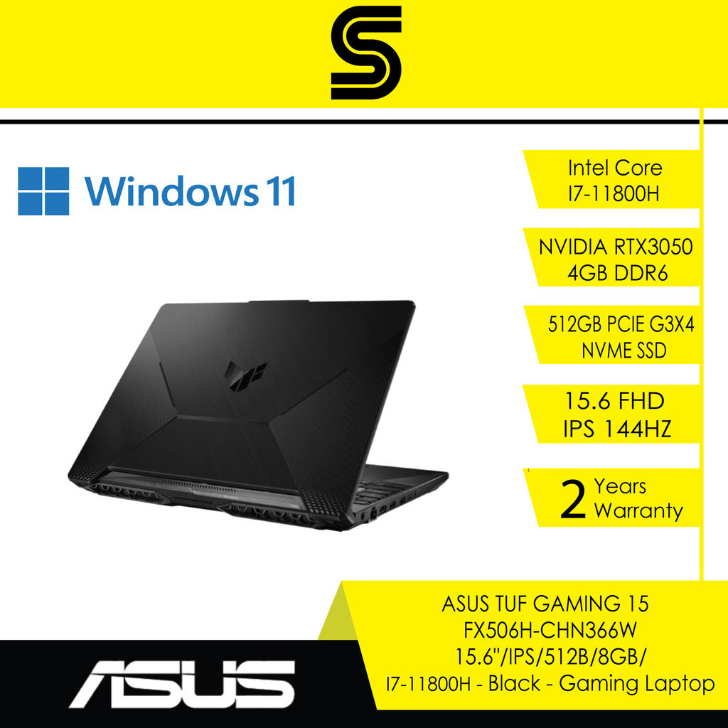 ASUS TUF GAMING 15 FX506H-CHN366W - Gaming Laptop (15.6"/I7-11800H/8GB ...
