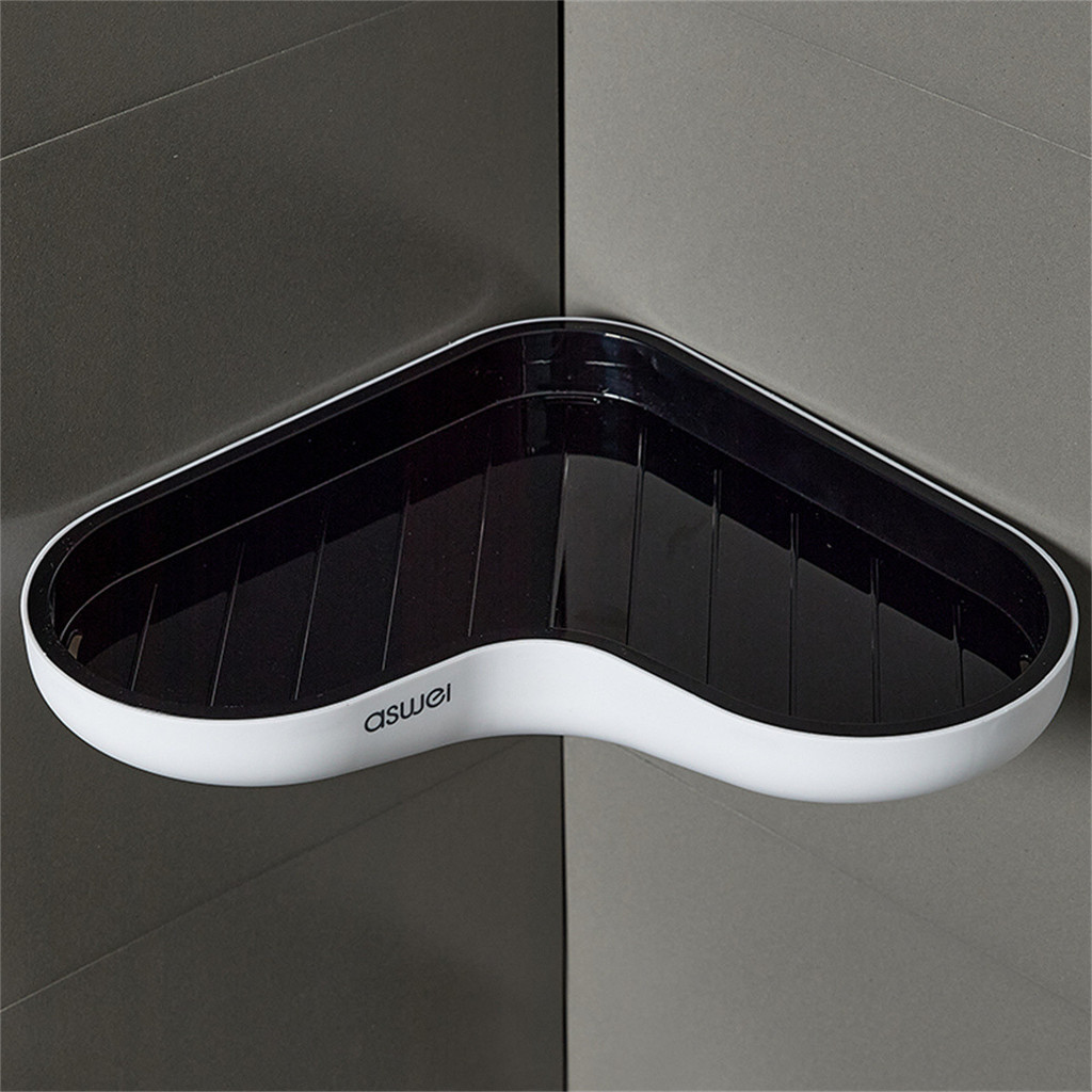 Toilet Bath Triangle Storage Rack Wall-Mounted Perforated Toilet Corner ...