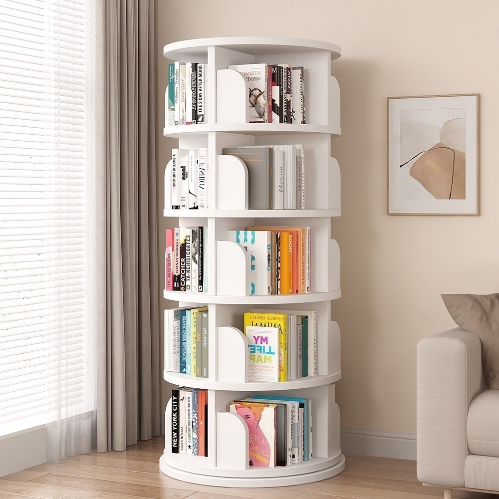 Public Rotating Book Shelf Rotate 360 Degree Bookcase Floor Standing ...