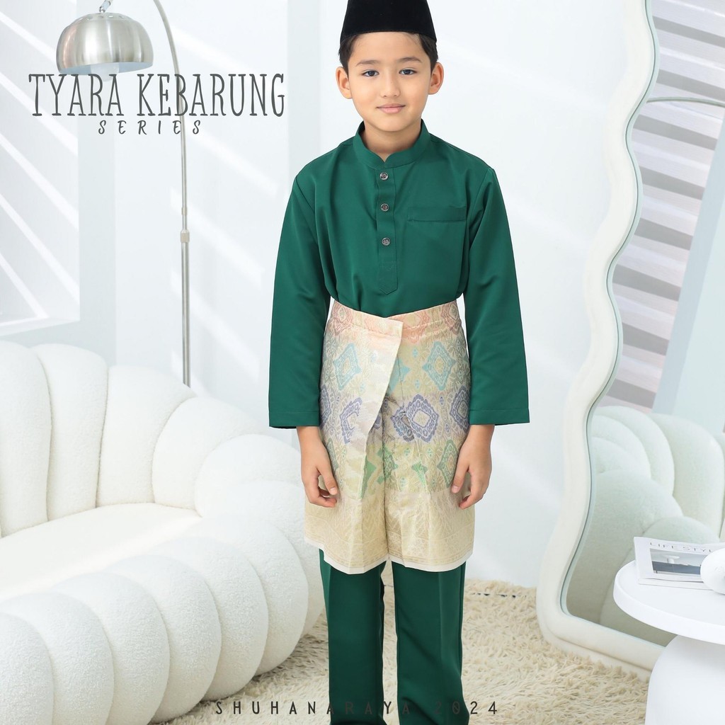 SHUHANA Baju Raya Family Set Sedondon Emerald Green 2024 Viral Baju ...