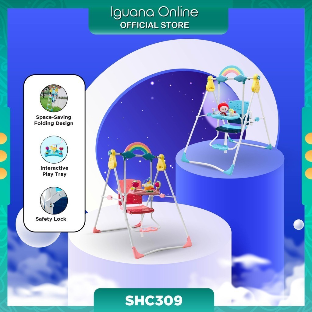 Iguana SHC309 Multifunction Childhood Foldable Swing Hanging Chair With ...