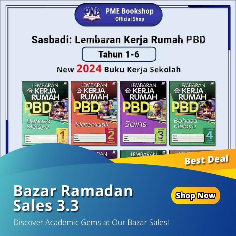 [PME Bookshop] (2024 Buku Sekolah) Sasbadi: Lembaran Kerja Rumah PBD ...