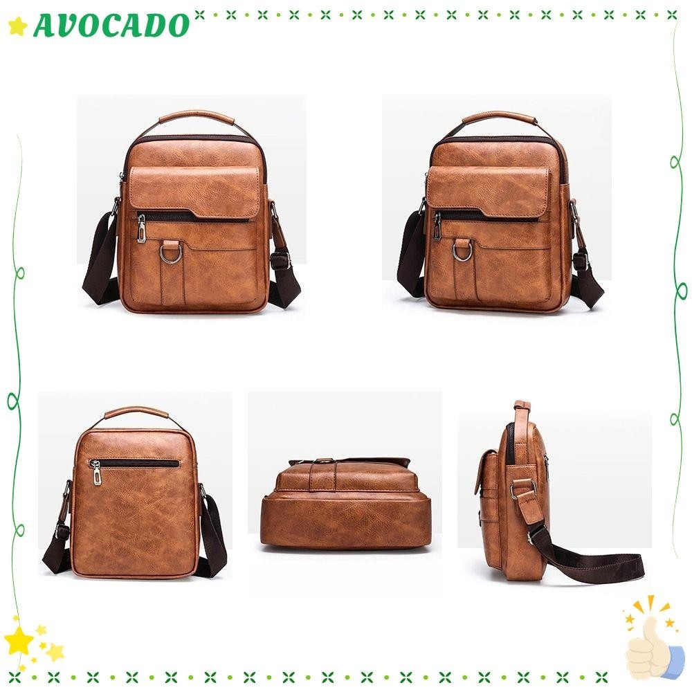 AVOCADD Shoulder Bag, PU Leather Large Capacity Messenger Bag, Casual
