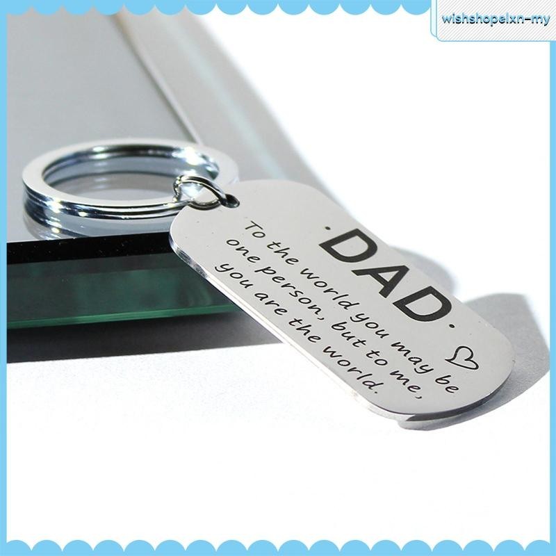 Best Dad Ever Keychain Gift From Son Or Daughter – Stainless Steel Military Dog Tag Keyring For Father's Day, Birthday - View #10