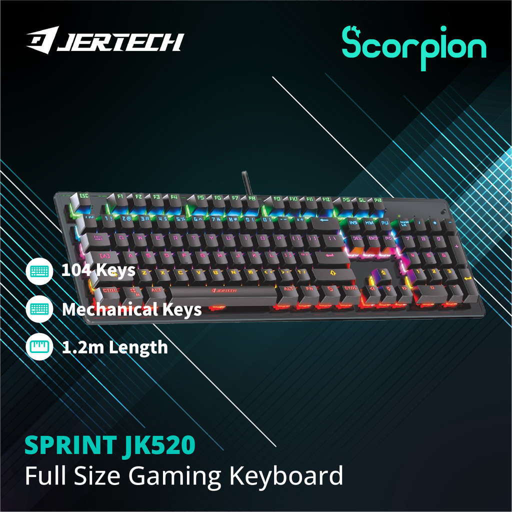 Jertech SPRINT JK520 Full Size Mechanical Gaming Keyboard | Shopee Malaysia