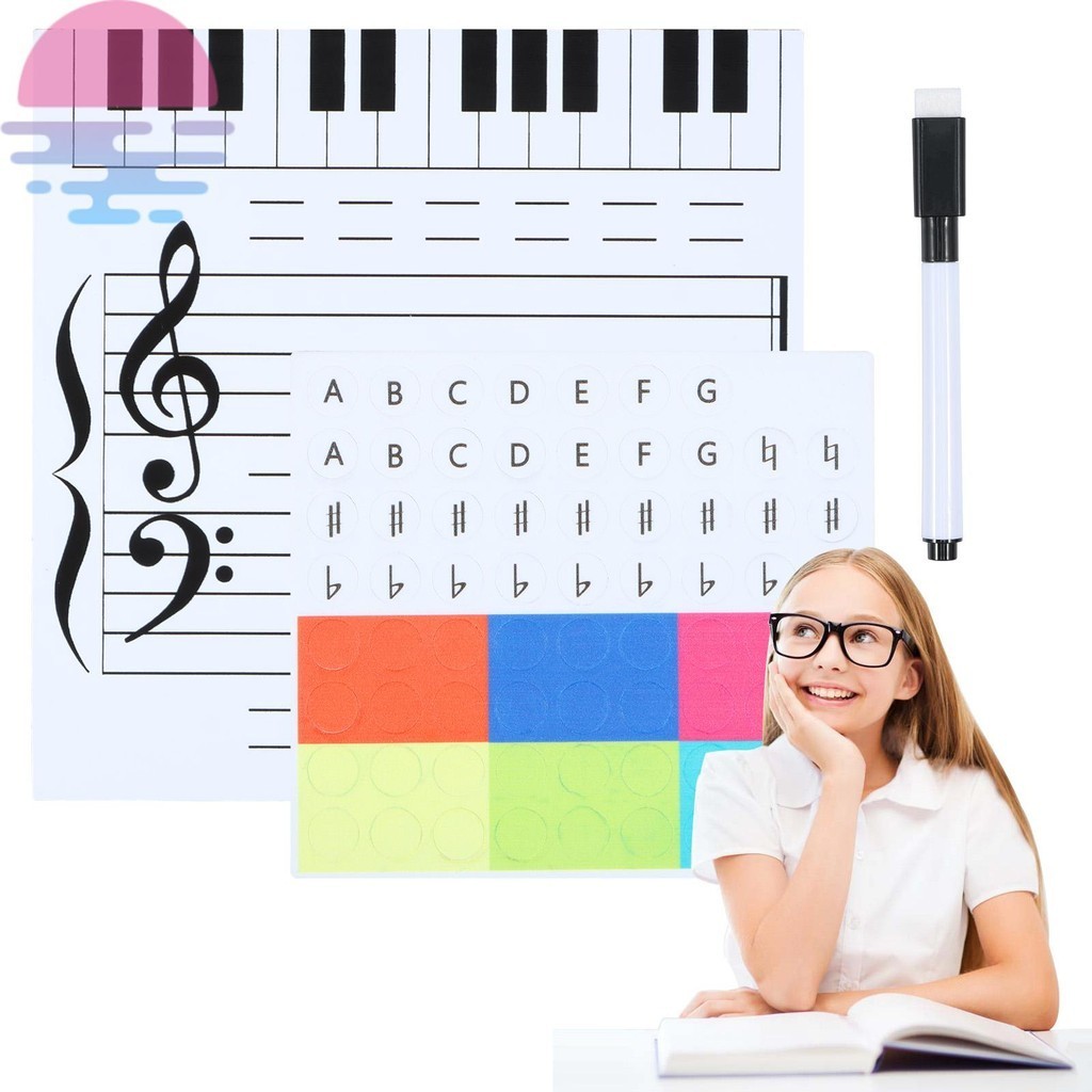 Dry Erase Piano Board Portable Keyboard Practice Dry Erase