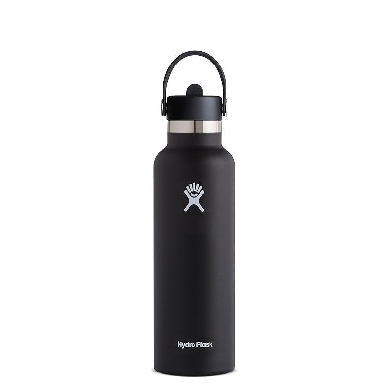 Hydro Flask Hydration 21oz 621mL Standard Mouth Flex Straw Black ...