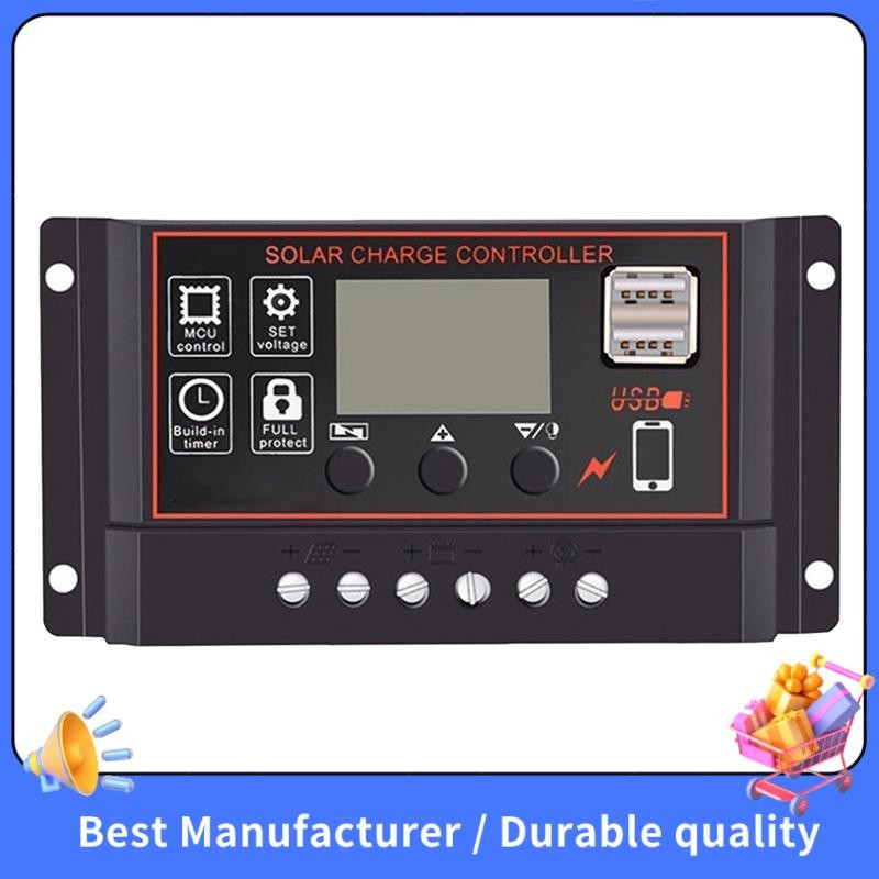 【NEW】Solar Charge Controller Solar Panel Controller 12V 24V LCD Display ...