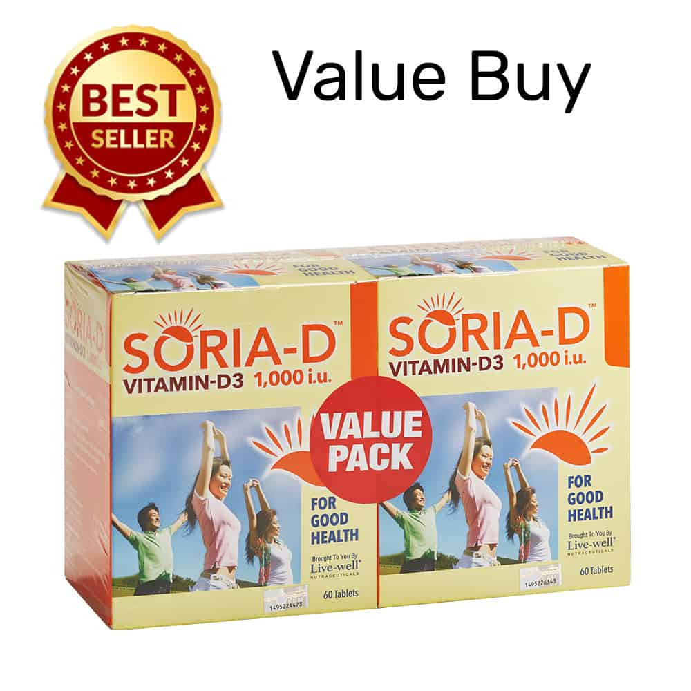 Livewell SORIAD VitaminD3 1000iu 60'S / 2x60'S (expired 11/2024