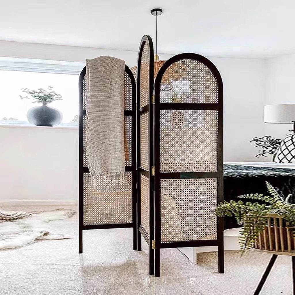 Rattan Screen Japanese Style ins Style Removable Foldable Screen ...