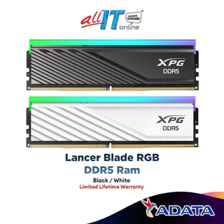 Adata XPG Lancer Blade RGB DDR5 Memory PC Ram 6000Mhz CL34 / CL36 AMD EXPO XMP 3.0 - Black / White (16GB)
