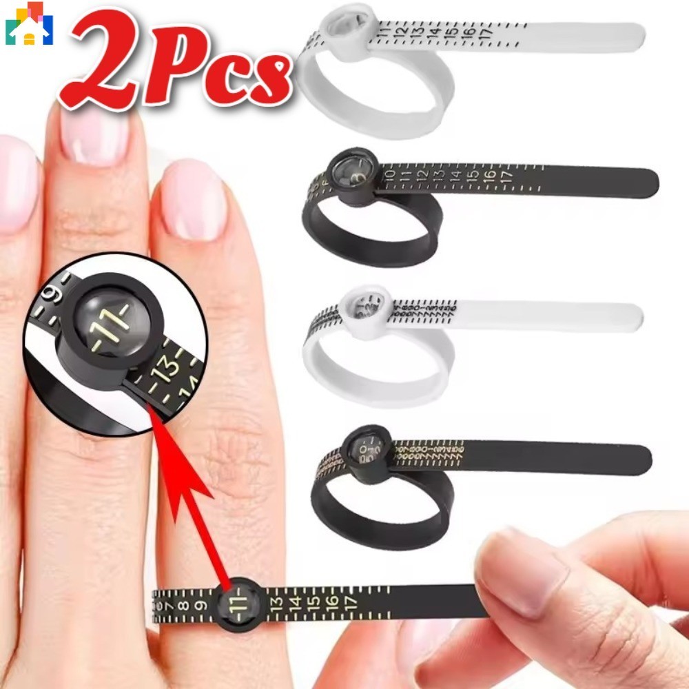 Jauge De Mesure De Tour De Doigt - 2 Pièces Plastique Avec Loupe - Taille Européenne 41 à 76 - Pour Déterminer La Taille De Bague Facilement - 2