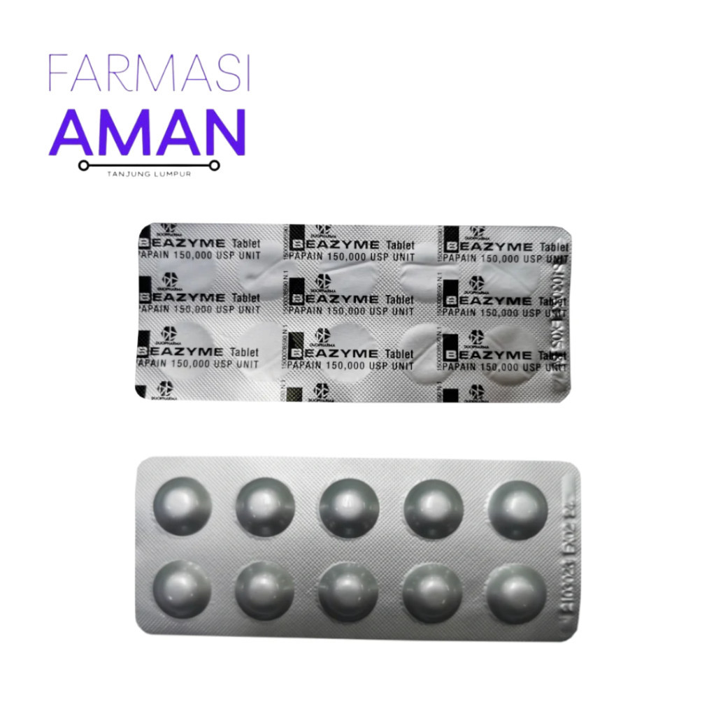 Beazyme Duopharma Tablet Papain 150,000 USP Unit 10's ( 1papan) gigi ...