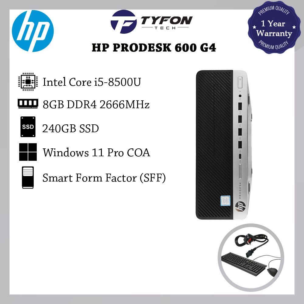 HP ProDesk 600 G4 Tower - I5-8500, 16GB RAM, 256GB SSD, Windows 11
