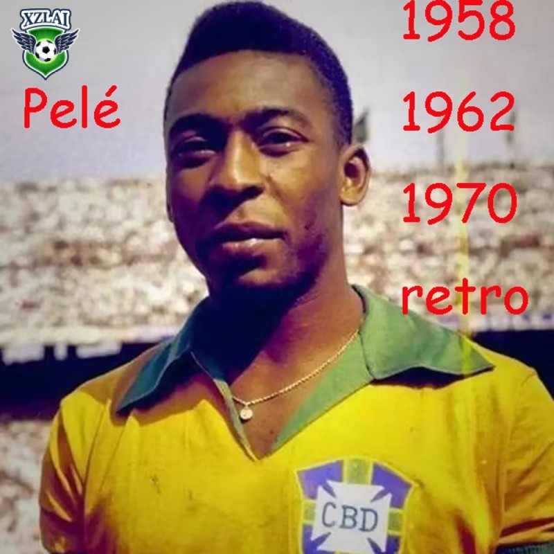 1958 1962 1970 Retro Brazil Pelé Soccer Jersey WC Champion Memorial ...