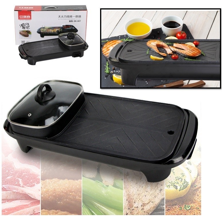 Korean BBQ Pot 2 in 1 BBQ Steamboat And Grill 77cm Hotpots Electronic ...