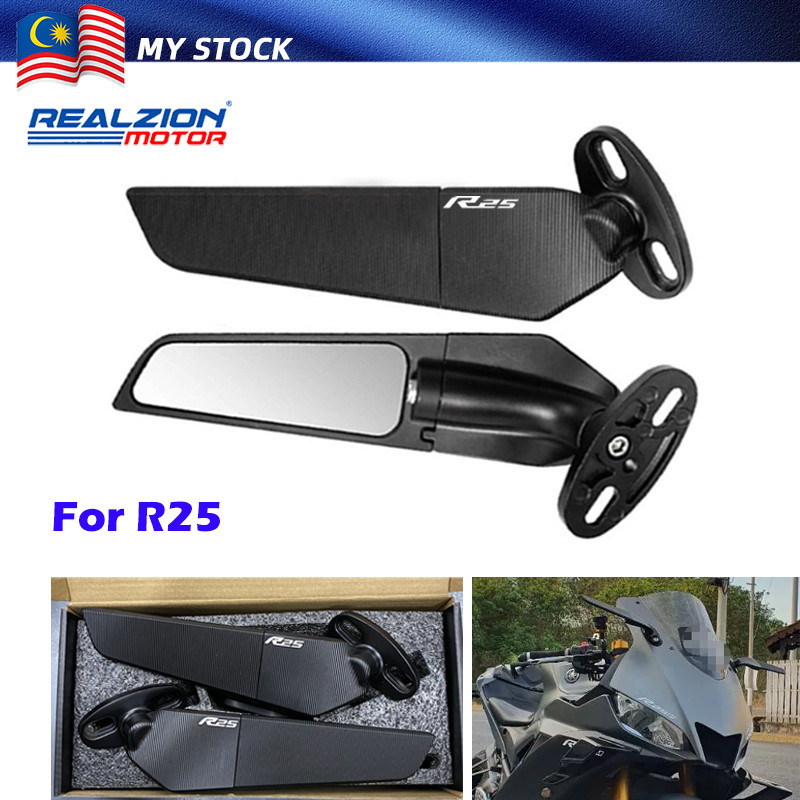 REALZIONMOTOR For Yamaha R25 R 25 V2 V3 Motorcycle Rearview Side Mirror ...