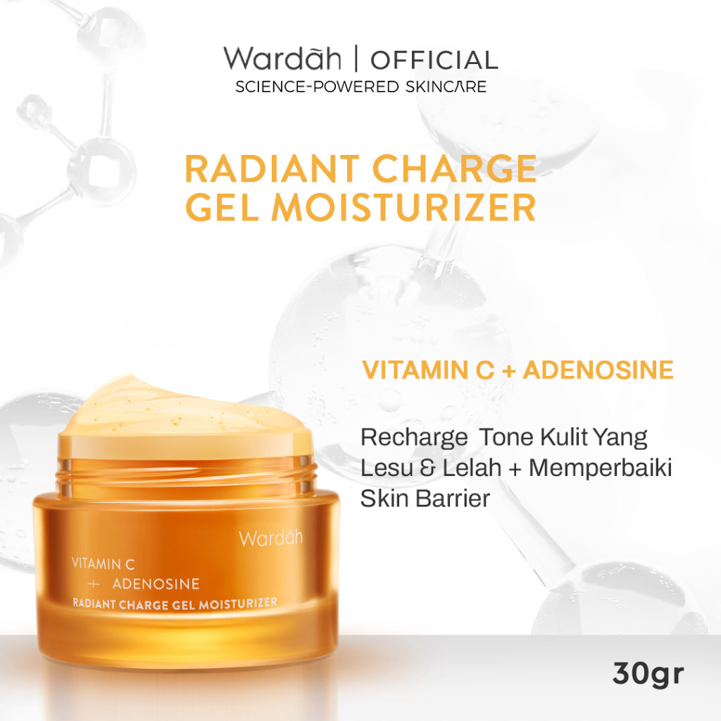 New! Wardah Vitamin C+Adenosine Radiant Charge Gel Moisturizer Facial
