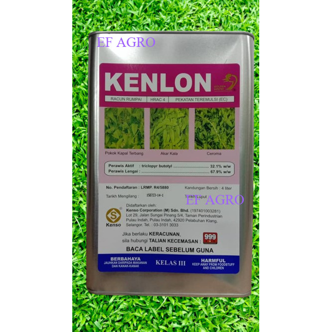 KENLON 4L 32.1% 4 LITER / Racun Pokok/ Herbicide/杀树油（杀树药水）（Racun Serap ...