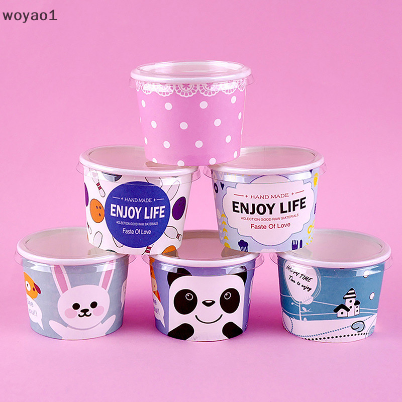 [woyao1] 50 Pack Ice Cream Paper Cups, Disposable Sundae Dessert Yogurt ...