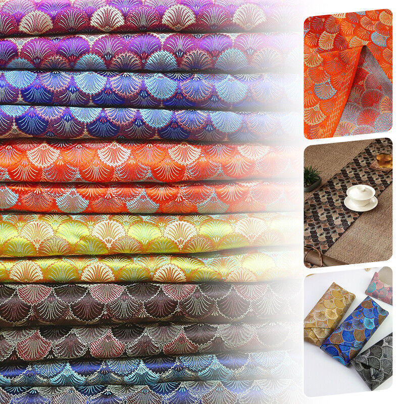 Ethnic style shell pattern woven brocade Fabric Dyed Jacquard Fabric ...