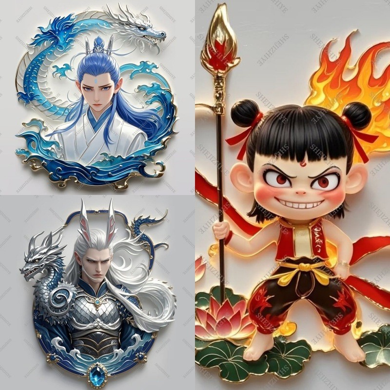 哪吒魔童闹海同人周边敖丙敖光哪吒亚克力磁吸冰箱贴挂件收藏摆件20250221 | Shopee Malaysia