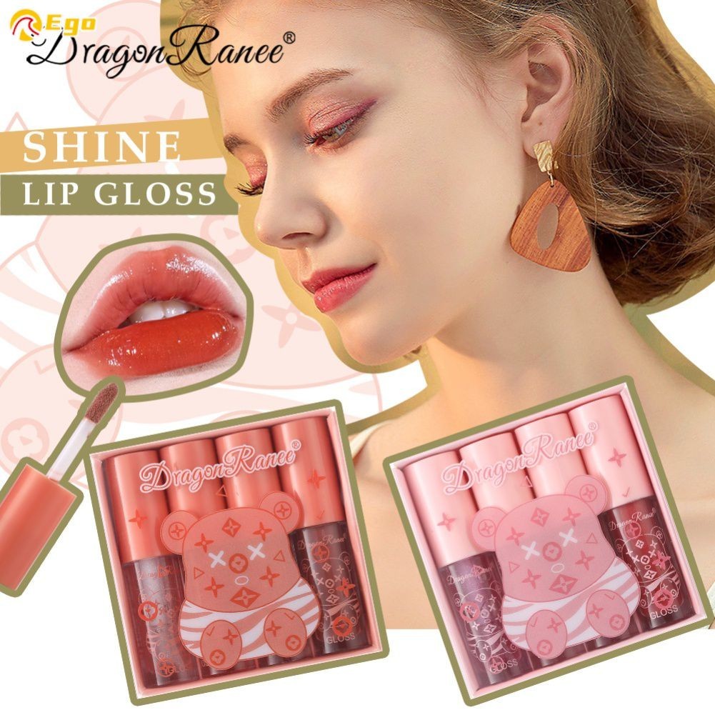 Dragon Ranee 4PCS Lip Glaze Set Glass Lip White And Not Easy To Fade ...