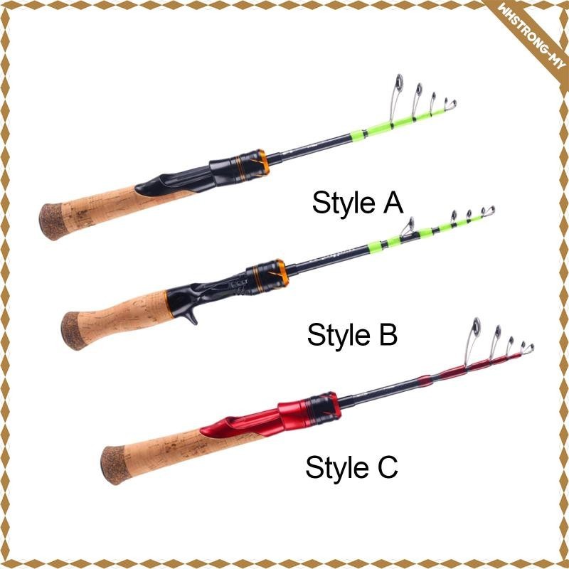 WhstrongMY] Telescopic Fishing Rod Retractable Fishing Pole Comfortable  Gripping Anti Tie
