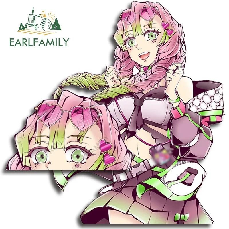 EARLFAMILY 13cm Demon Slayer Car Stickers Kanroji Mitsuri Anime Peek ...