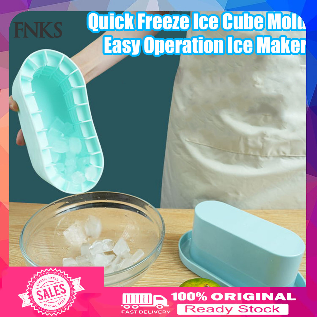 [Ready stock] Flexible Silicone Ice Tray Ice Cube Mold with Lid