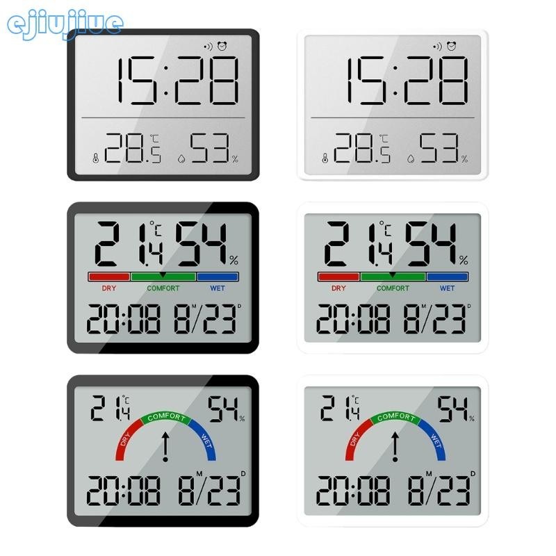 cc Digital Wall Clock Battery Operated with Date Temperature Humidity ...
