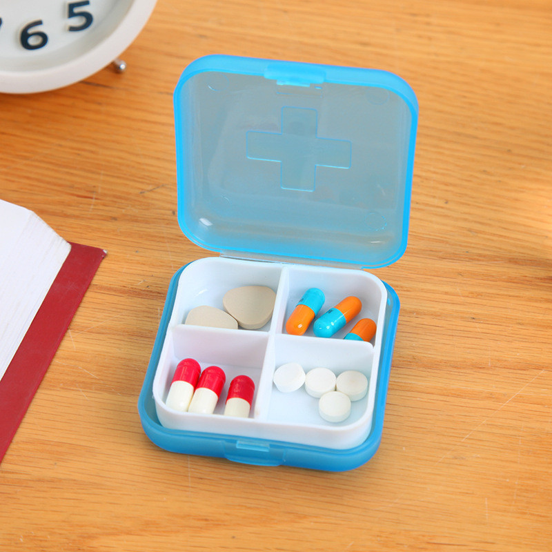 Travel special cross four-compartment pill box/portable four ...