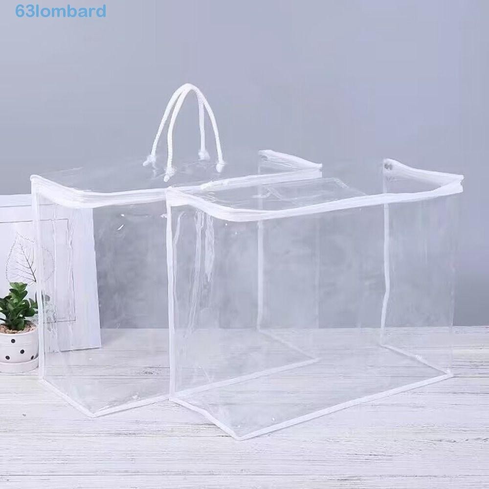 LOMBARD Blanket Pillow Storage Container, Foldable Transparent Quilt