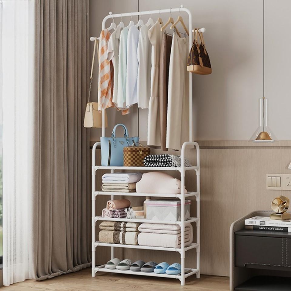 Multipurpose Cloth Rack Stainless Steel / Organizer Rak Baju 5 Tingkat ...