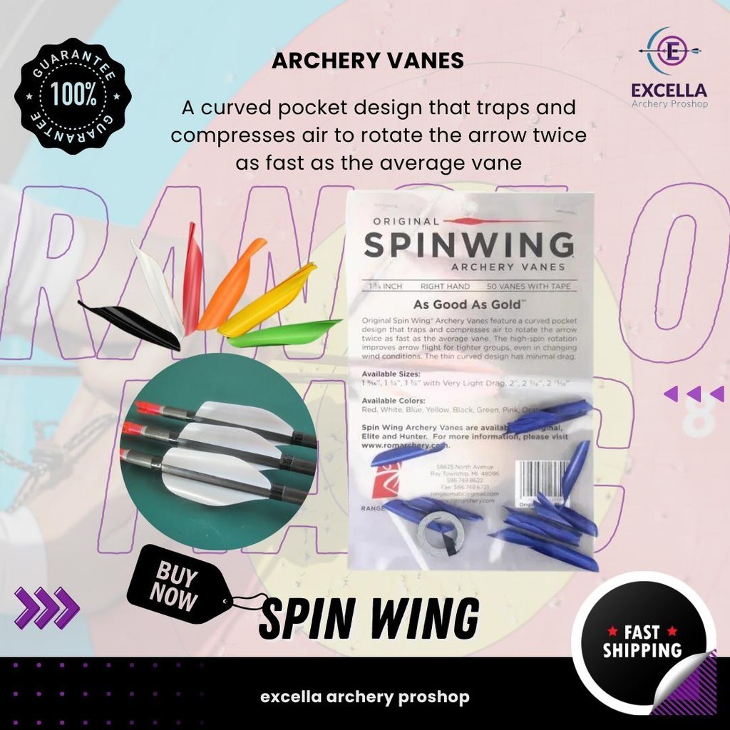 Spin Wing Archery Spin Vanes / Excella Archery / Fletchers / Anak panah ...