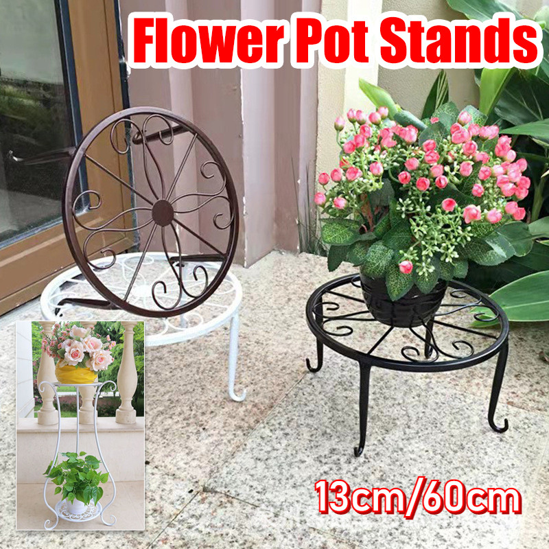 Flower Pot Stands Balcony Decoration Round Metal Floor Flower Pot Rack ...