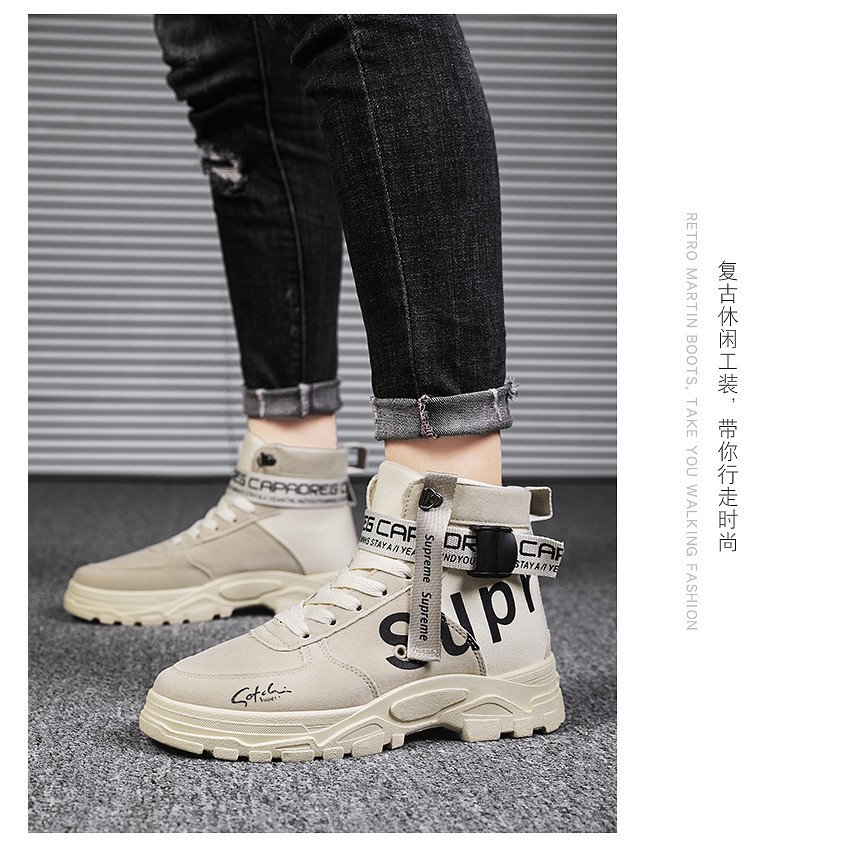 Ready Stock Men's Overalls Shoes Sports Shoes Retro Fashion Boots ...