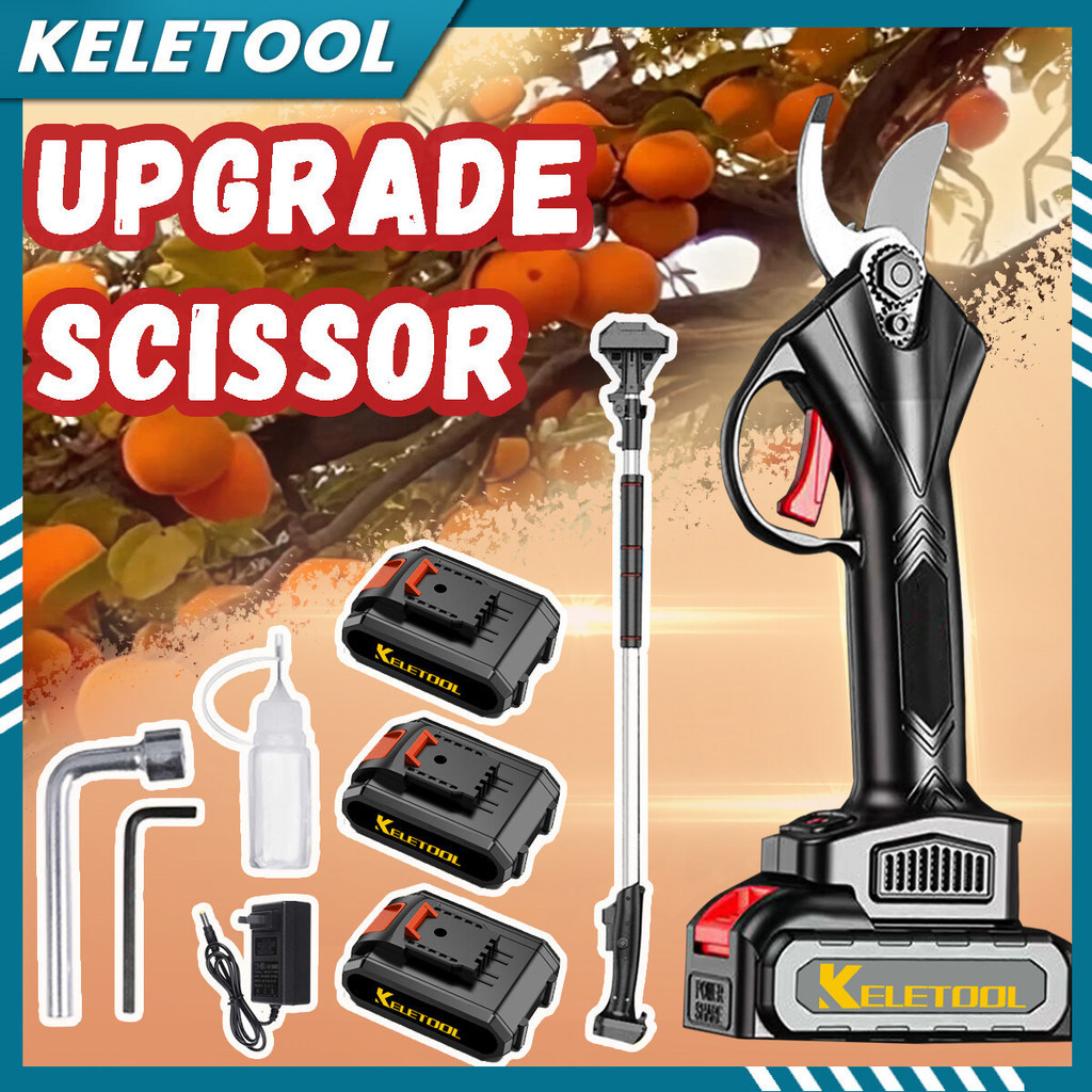 Cordless Pruning Shears with Extension Rod Efficient Electric Scissors ...