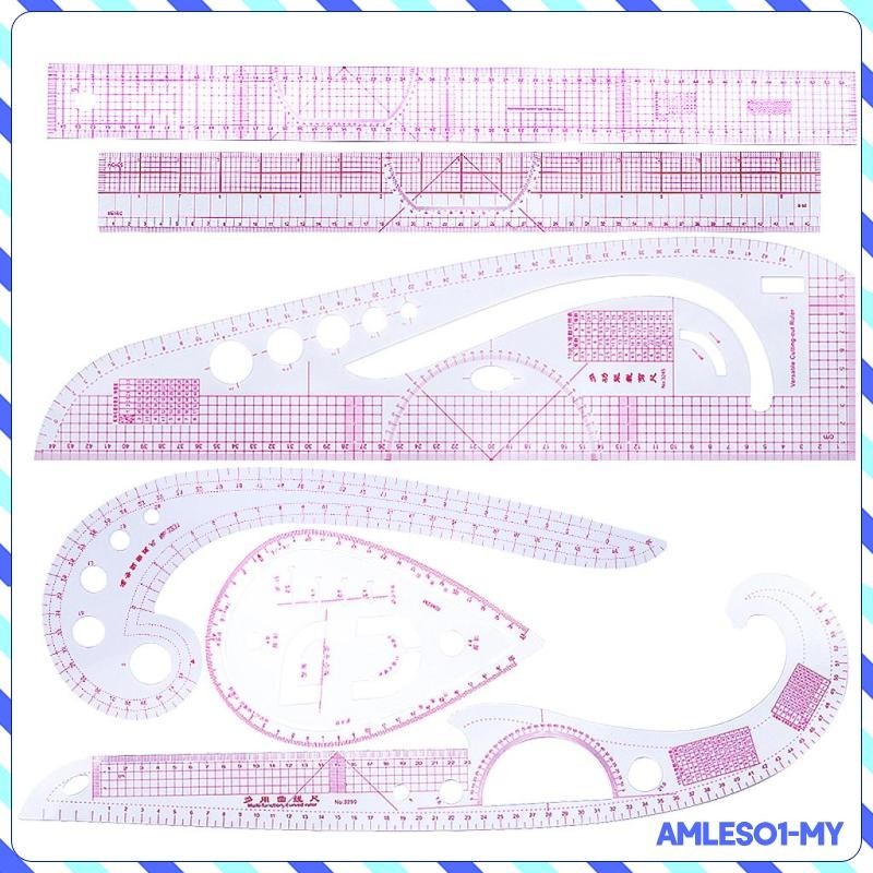 [AmlesoaeMY] Clothes Fashion Ruler, 6Pcs French Metric Ruler Curve ...