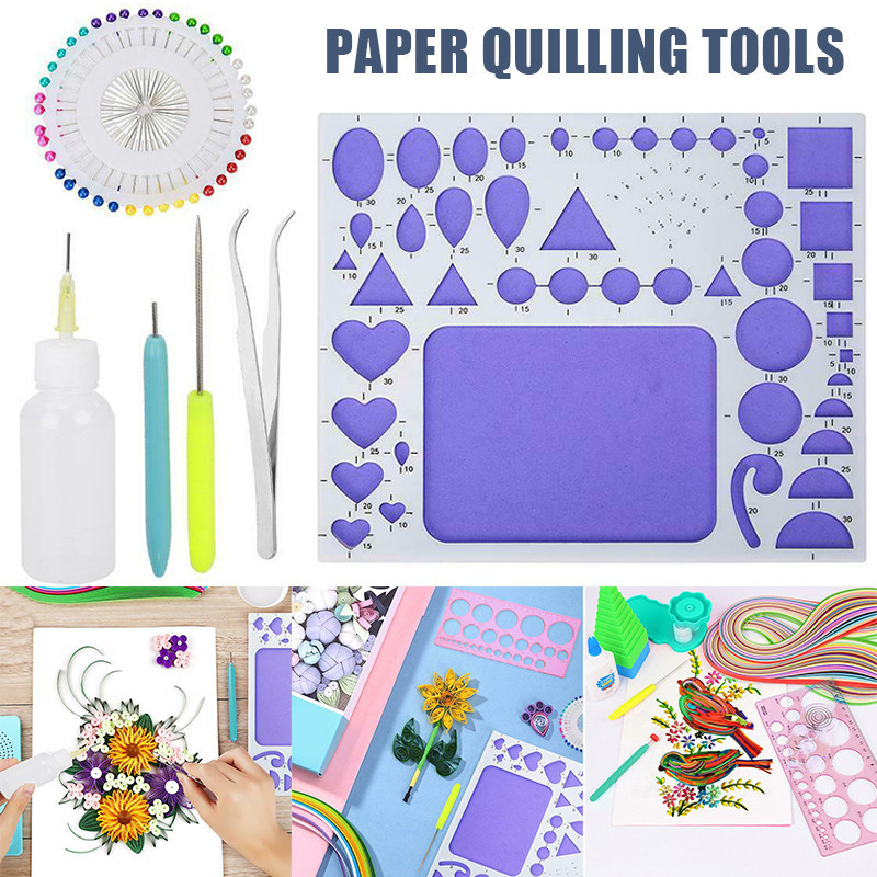 DIY Paper Quilling Tools Set Template Mould Board Tweezer Needles Pen ...