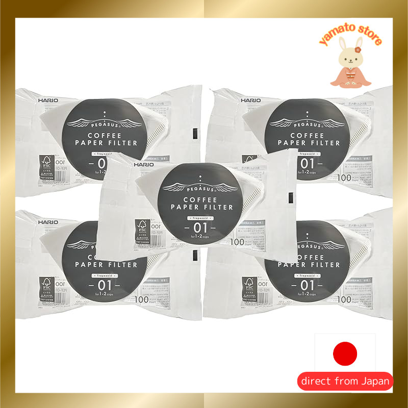 HARIO Pegasus Coffee Paper Filter 01 W, 100 sheets, Made in Japan, for ...
