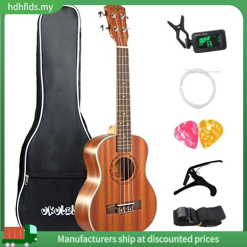 MOUNTOCEAN 23 Inch Concert Ukulele Kit - Mahogany Ukulele With Gig Bag, Strap, Tuner & Accessories