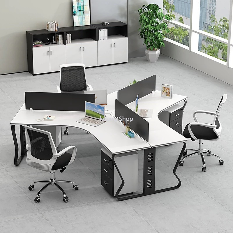 Office desk, employee computer desk, desk and chair combination, office ...
