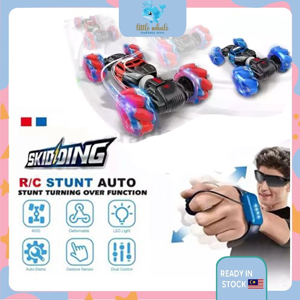 🐳Hand Gesture Stunt Car Dual Remote Control Twister Remote High-Speed ...