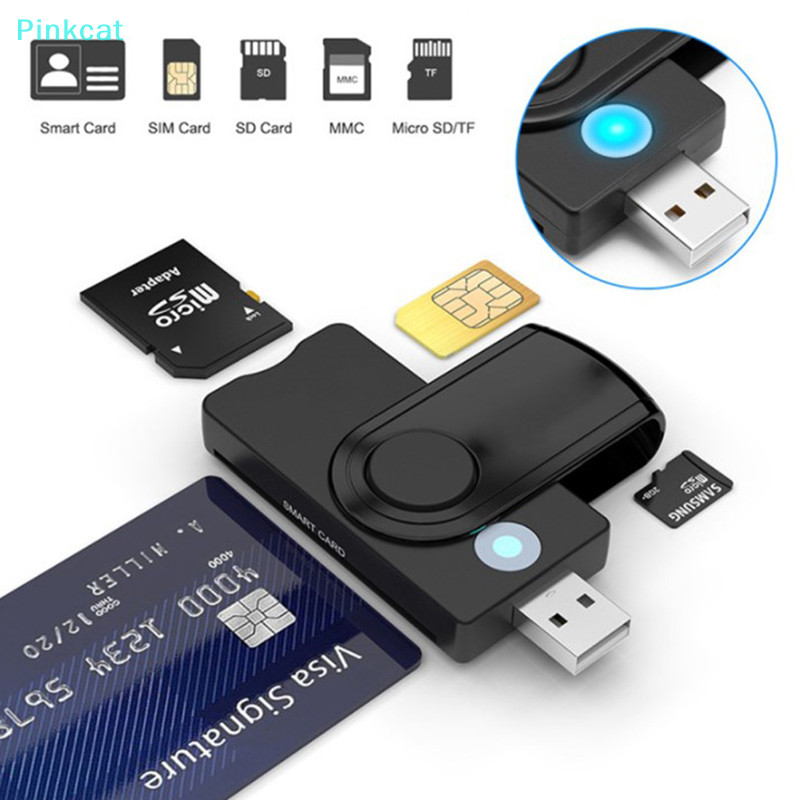 Pinkcat UTHAI X02 USB SIM Smart Card Reader For Bank Card CAC ID SIM SD ...