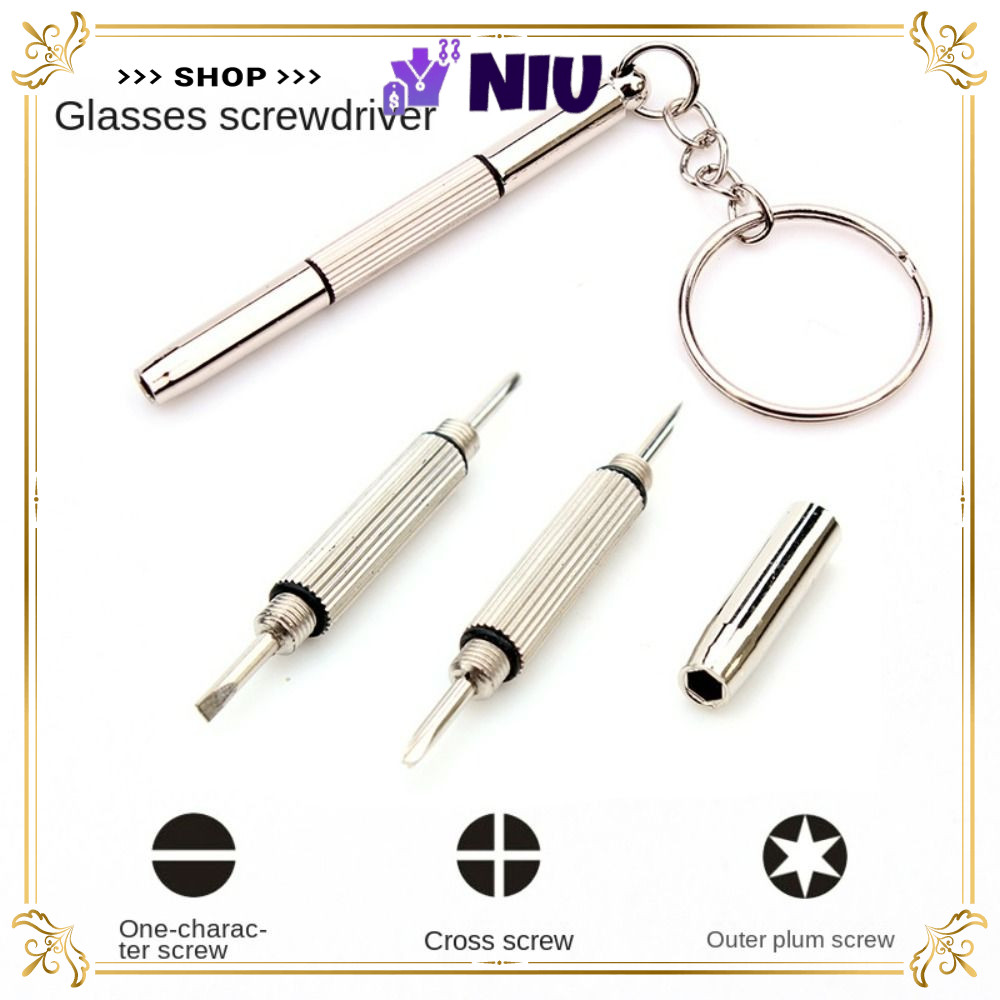 NIU Eyeglass Screwdrivers, Steel 3in1 Screwdriver Repair Kit