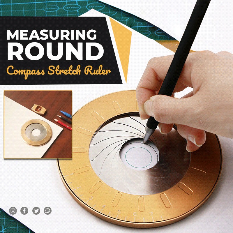 Adjustable Circle Drawing Ruler 10mm To 77mm Round Rotatable Compass ...