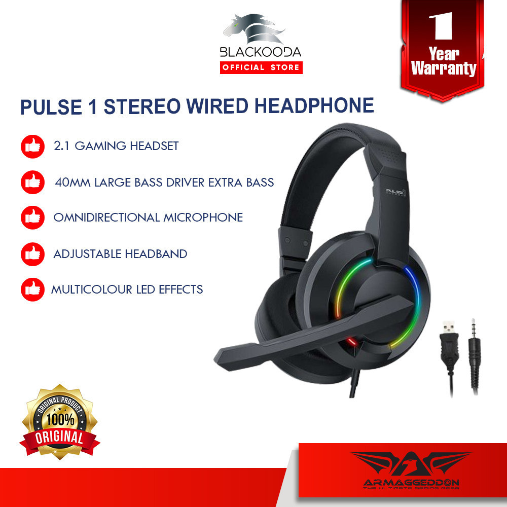 Armaggeddon Pulse 1 Chroma Gaming Stereo Wired Headphone with Mic ...