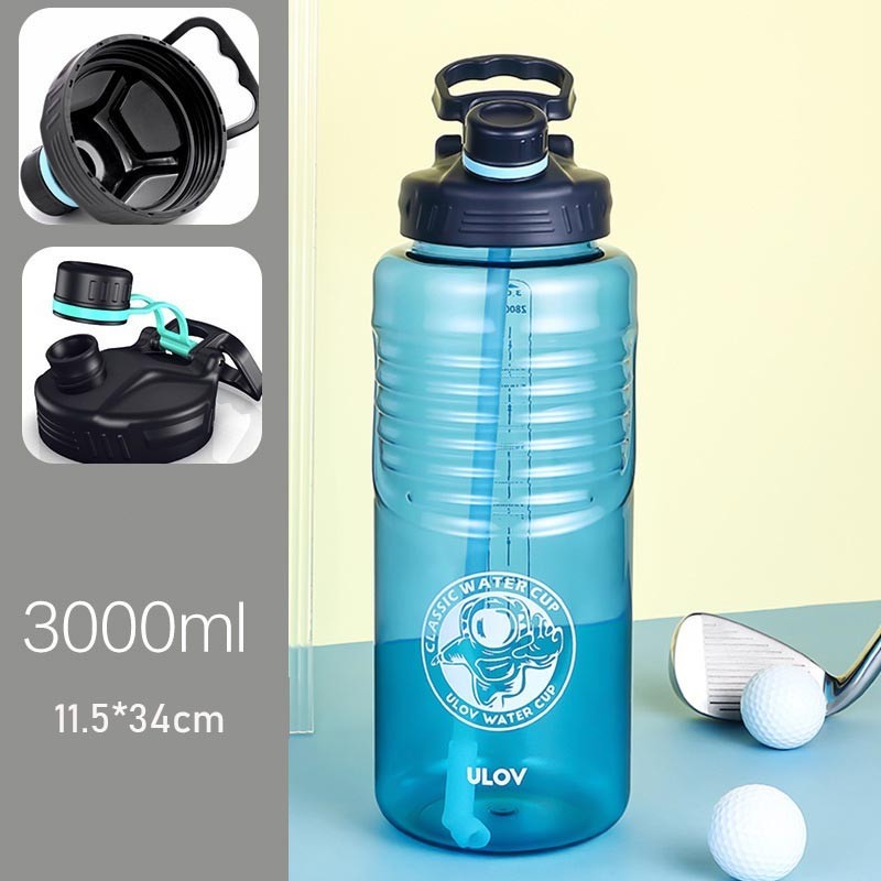 3000ml Reminder Water Bottle with Straw Scale Big Bottle 3Liter Gym Bottle  Sport Water Bottles | Shopee Malaysia